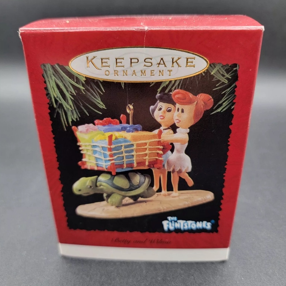 HALLMARK 1995 BETTY AND WILMA THE FLINTSTONES CARTOON ORNAMENT NEW IN BOX